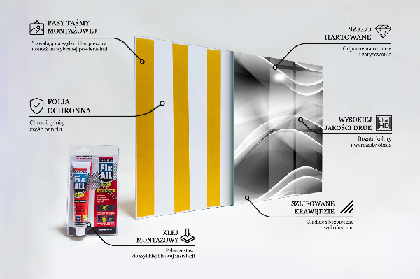 Sklenený obklad do kuchyne Abstrakcia vĺn
