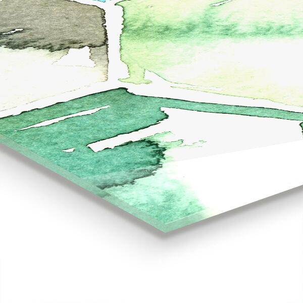 Sklenený obklad do kuchyne Akvarel geometrické vzory