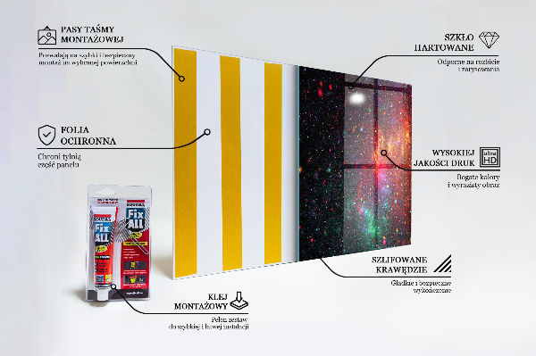 Sklenený obklad do kuchyne Galaxy chaos fantasy