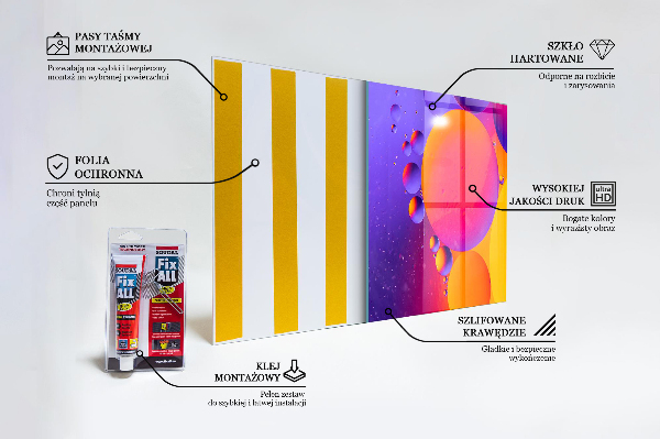 Sklenený obklad do kuchyne Farebné kruhy