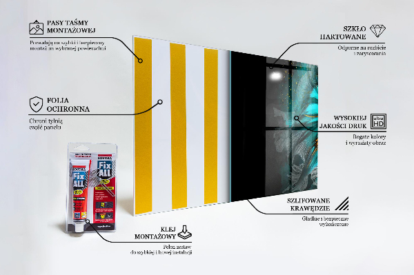 Sklenený obklad do kuchyne Tropické bojové ryby