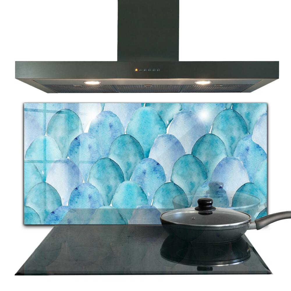 Sklenený obklad do kuchyne Akvarelové váhy modrý vzor