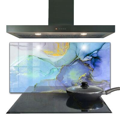 Sklenený obklad do kuchyne Modrá energetická abstrakcia