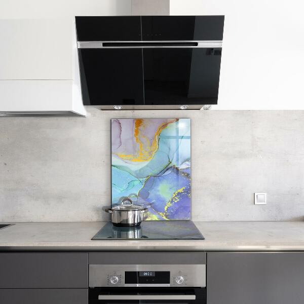 Sklenený obklad do kuchyne Modrá energetická abstrakcia