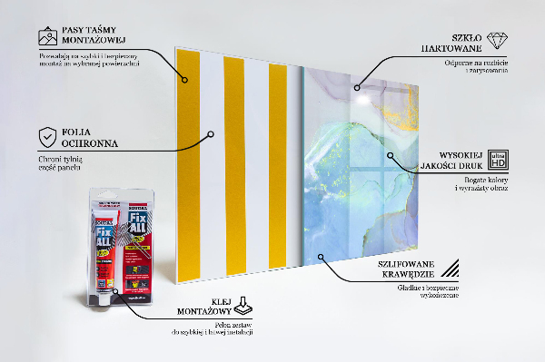 Sklenený obklad do kuchyne Modrá energetická abstrakcia