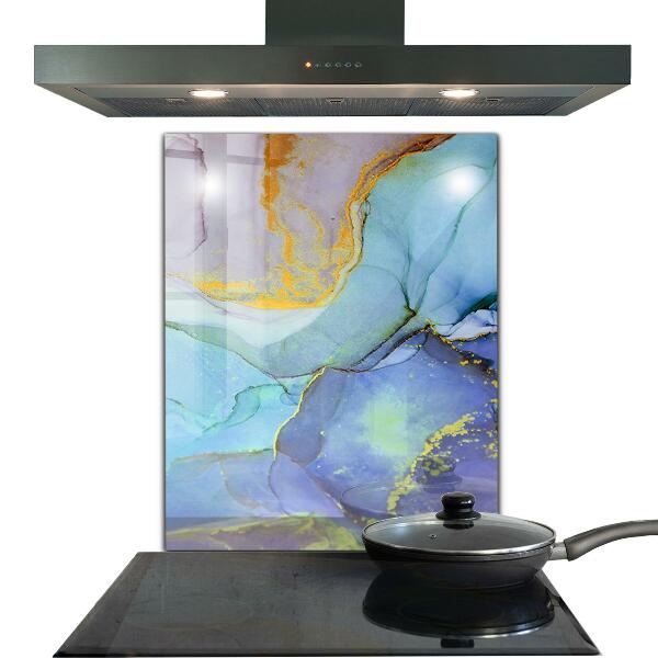 Sklenený obklad do kuchyne Modrá energetická abstrakcia