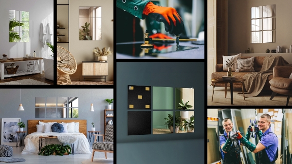 Zrkadlové obkladačky 6 ks 16x16 cm