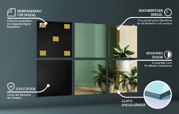 Zrkadlové kachličky 6 ks 20x20 cm