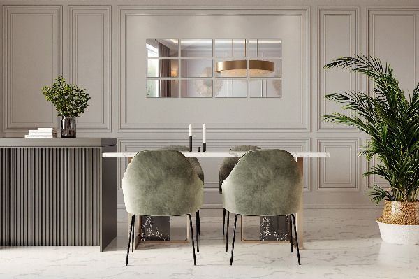 Samolepiace zrkadlové dlaždice 6 ks 30x20 cm