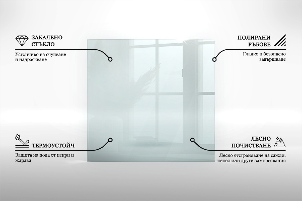 Nehorľavá podložka pred krb štvorcová 50x50 cm