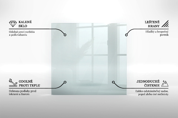 Nehorľavá podložka pred krb štvorcová 50x50 cm