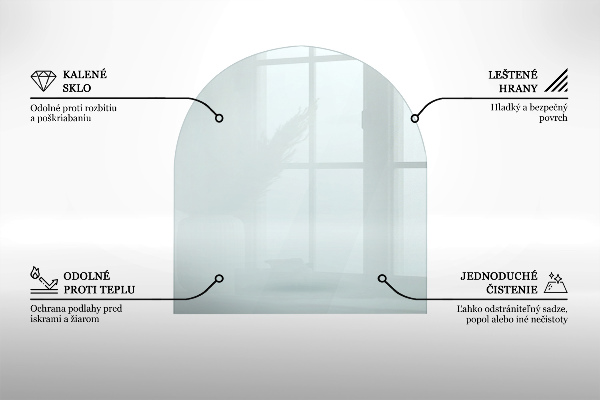 Podložka pod kachle poloválcová 100x100 cm