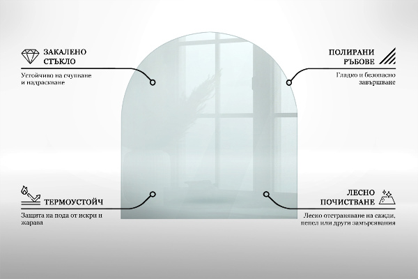 Podložka pod krbové kachle poloválcová 80x70 cm