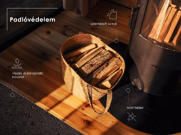 Podložka pod krbové kachle z čierneho plechu 100x100 cm