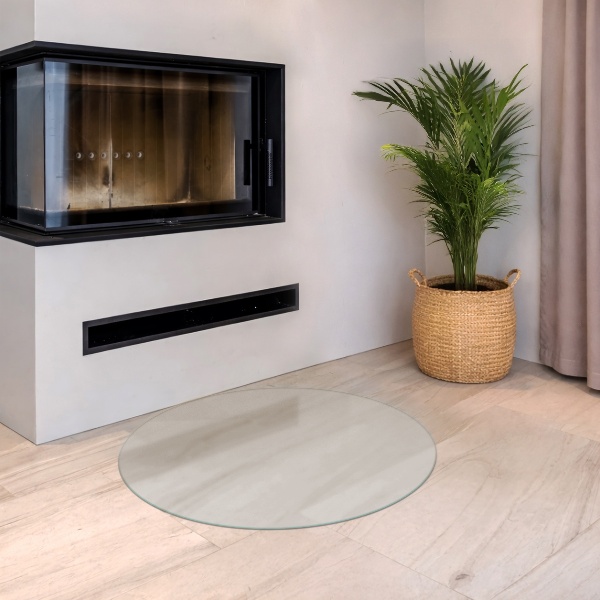 Okrúhla polopriehľadná podložka pod krb fi100 cm