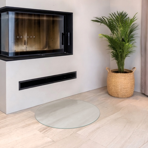 Okrúhla polopriehľadná podložka pod krb fi50 cm