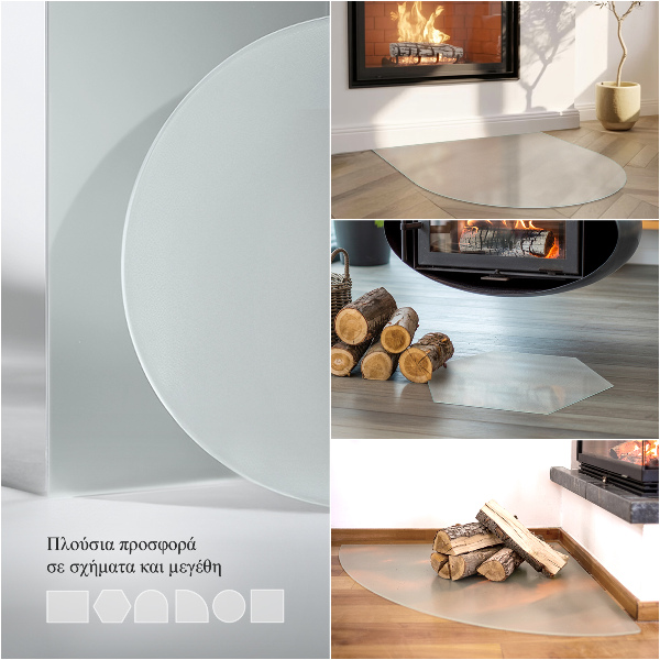 Okrúhla polopriehľadná podložka pod krb fi60 cm
