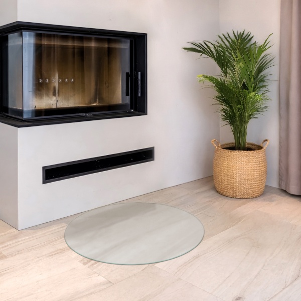 Okrúhla polopriehľadná podložka pod krb fi70 cm