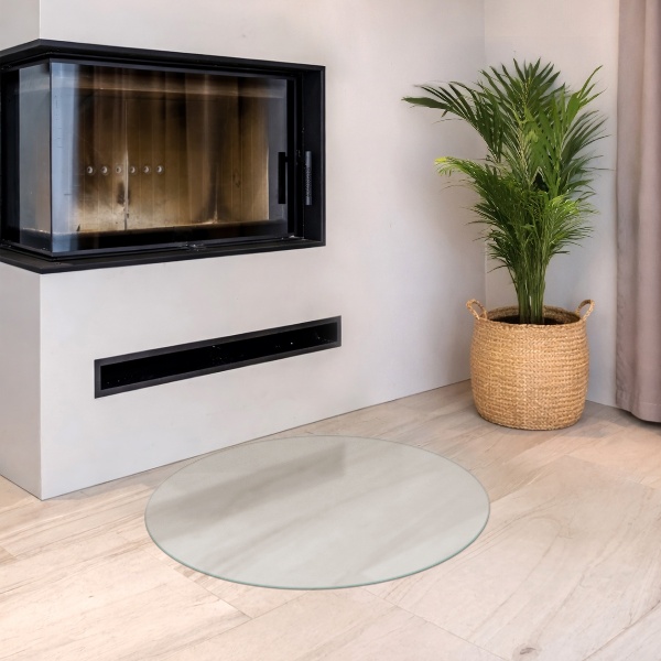 Okrúhla polopriehľadná podložka pod krb fi90 cm