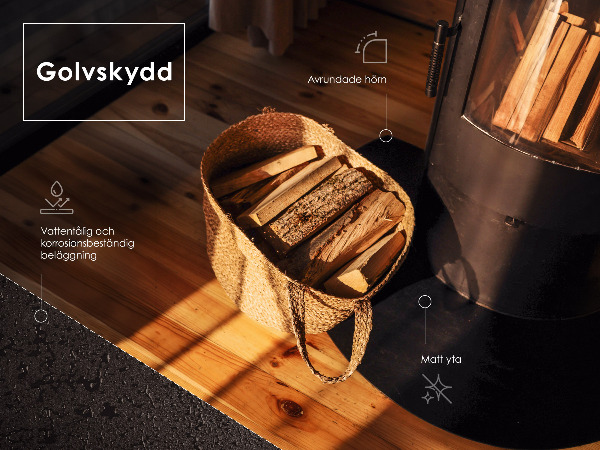 Podložka pod kachle z čierneho plechu 100x70 cm