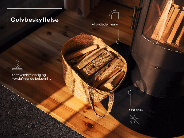 Podložka pod kachle z čierneho plechu 100x70 cm