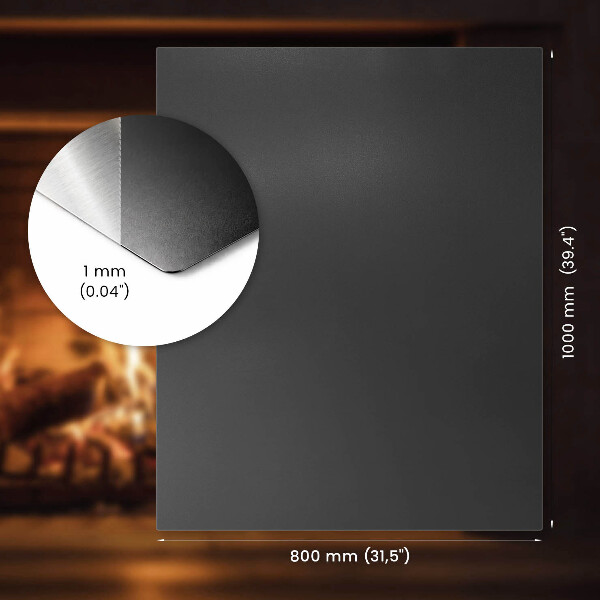 Podložka pod krbové kachle z čierneho plechu 100x80 cm