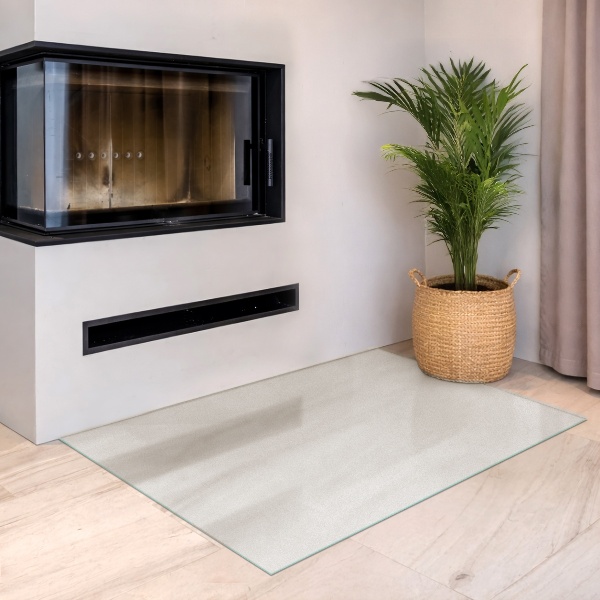 Obdĺžnikové polopriehľadné sklo pod krb 120x80 cm