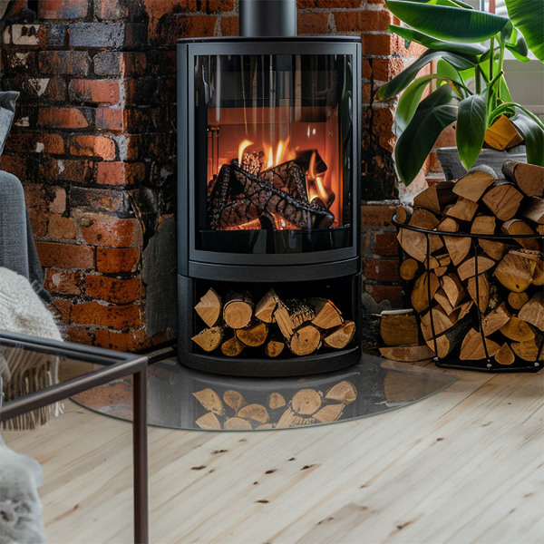 Sklenená podložka pod krbové kachle Betónová textúra s efektom