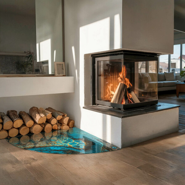 Podložka pod krbové kachle Abstraktný organický vzor