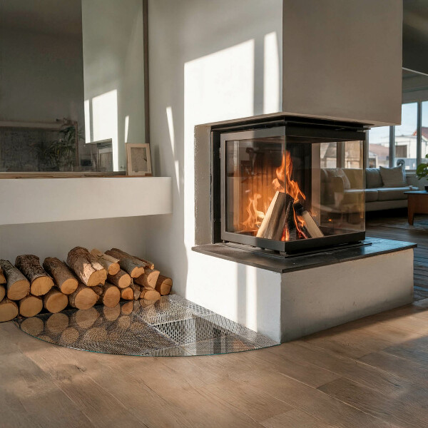 Sklenená podložka pod krbové kachle Vzor perforovaného plechu