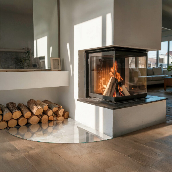 Sklenená podložka pod krbové kachle Prírodný mramorový vzor