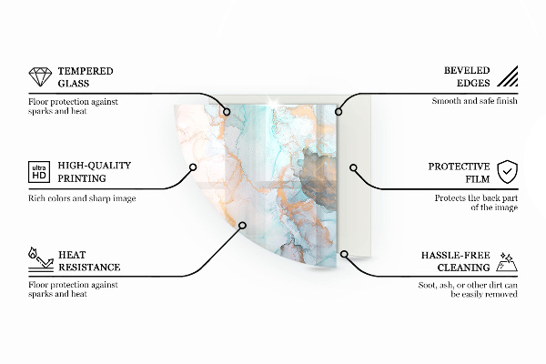 Sklenená podložka pod krb Mozaikové vzory v dlaždiciach