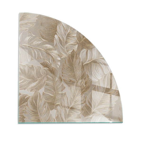 Sklenená podložka pod krbové kachle Listy v jemných vzoroch