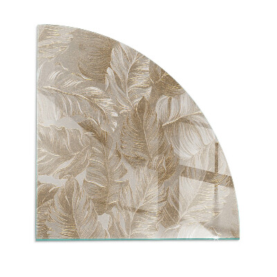 Sklenená podložka pod krbové kachle Listy v jemných vzoroch