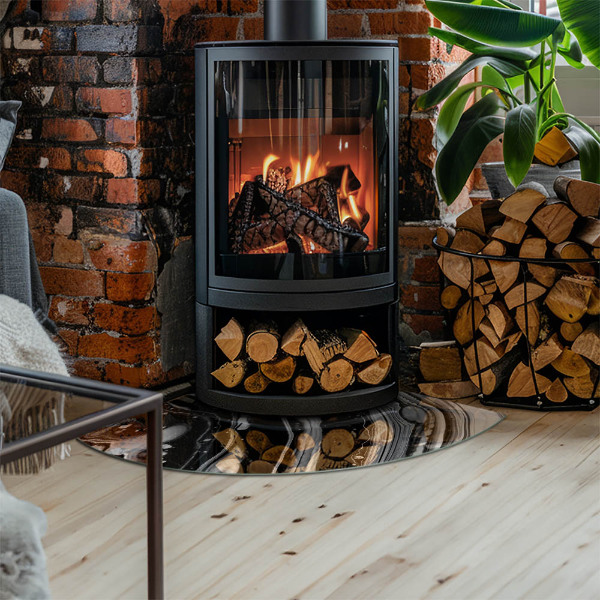 Podložka pod krbové kachle Abstraktné vlny a čiary