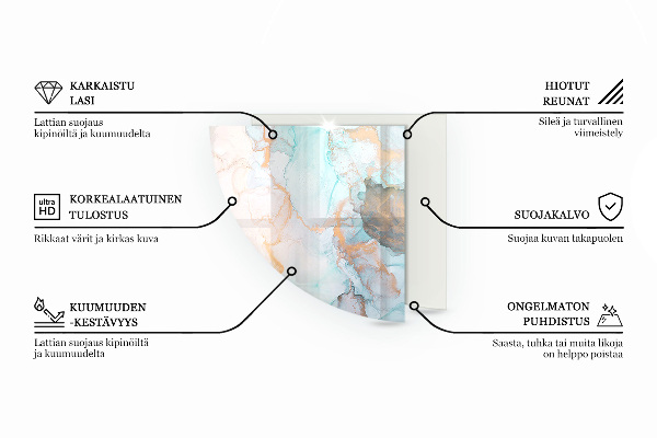 Sklenená podložka pod krb Textúra surového betónu
