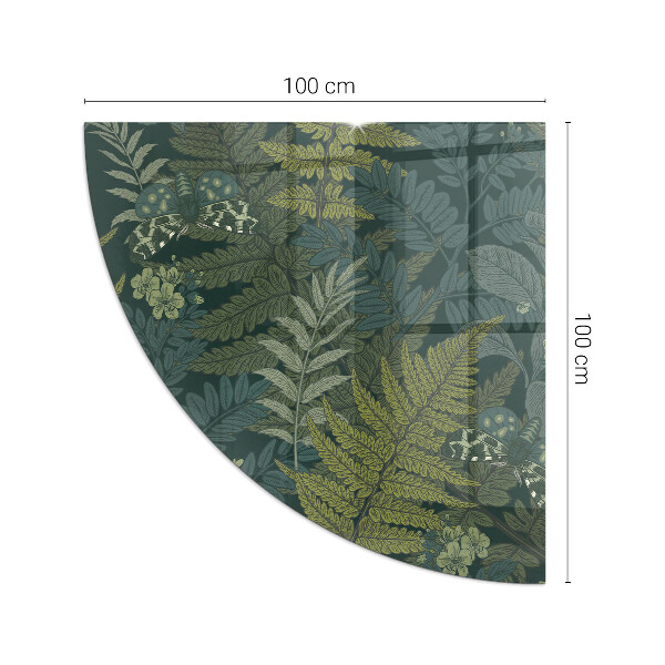 Sklenená podložka pod krb Rastlinné motívy s motýľmi