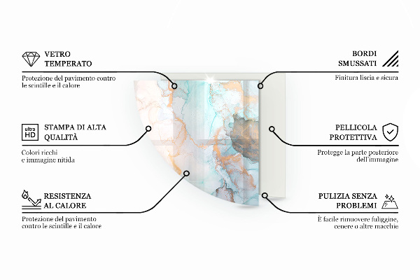 Sklenená podložka pod krbové kachle Tropické listy v pozadí