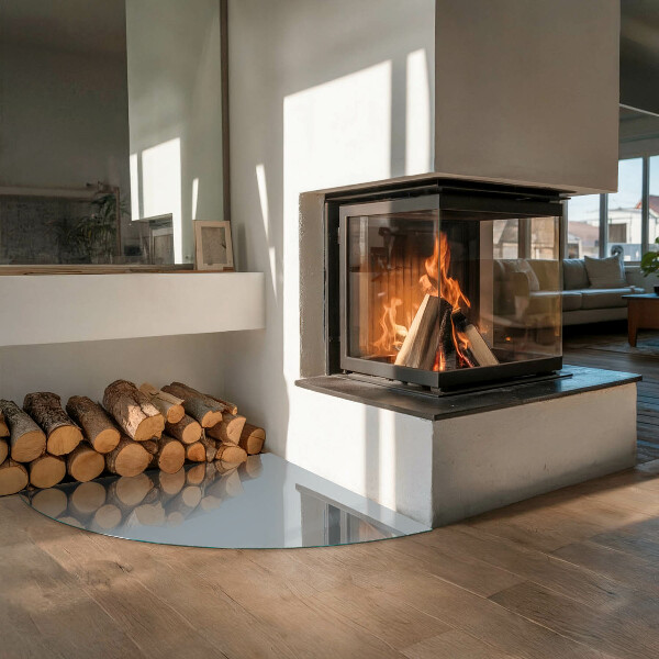 Sklenená podložka pod krb Farba sivá