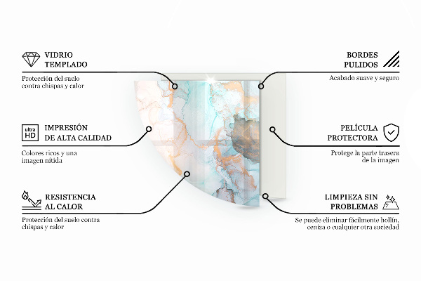 Sklenená podložka pod krb Farba Svetlosivá