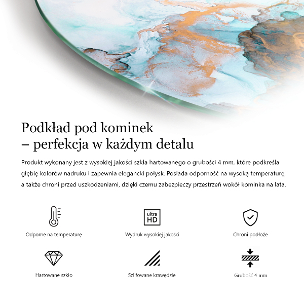 Sklenená podložka pod krbové kachle Farba Biela