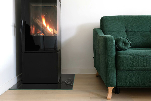 Štvorcová sklenená podložka pod krb Abstraktný oblak pevných látok