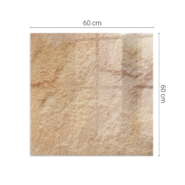 Štvorcová sklenená podložka pod krb Textúra prírodného kameňa