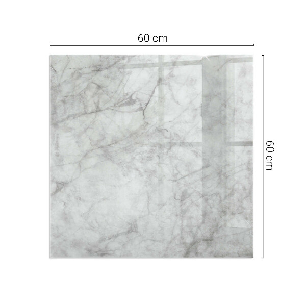 Štvorcová sklenená podložka pod krb Mramorový štruktúrny vzor