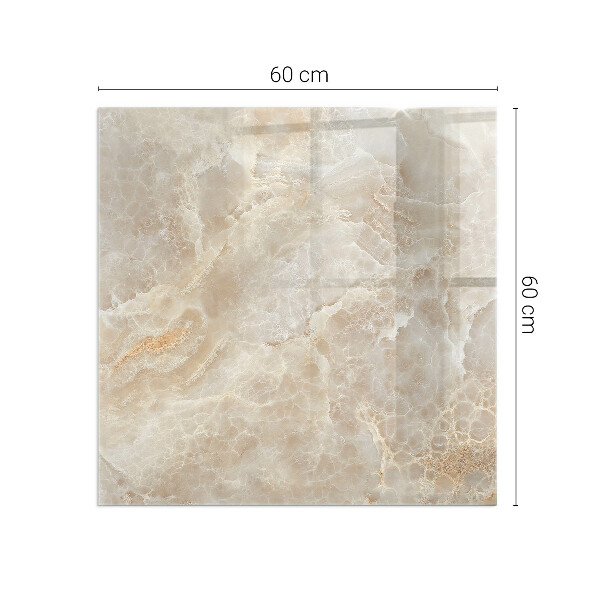 Štvorcová sklenená podložka pod krb Vzor z prírodného kameňa