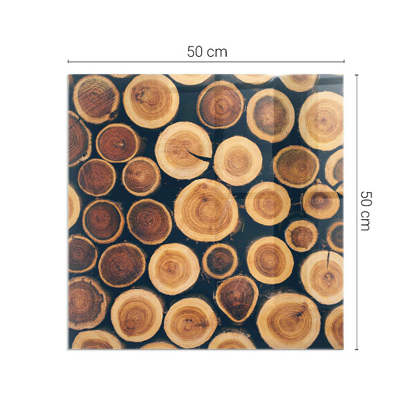 Štvorcová sklenená podložka pod krb Krabica s rezaným drevom