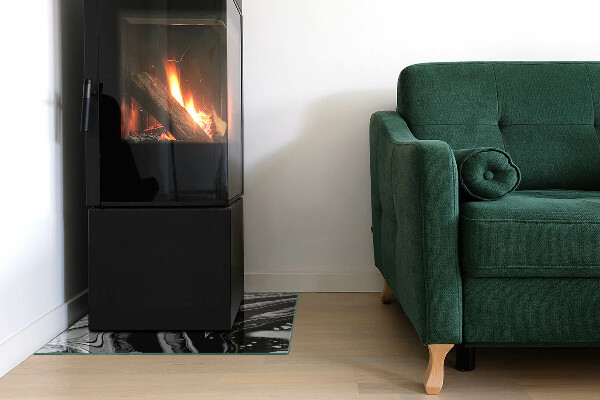 Štvorcová sklenená podložka pod krb Abstraktné vlny a čiary