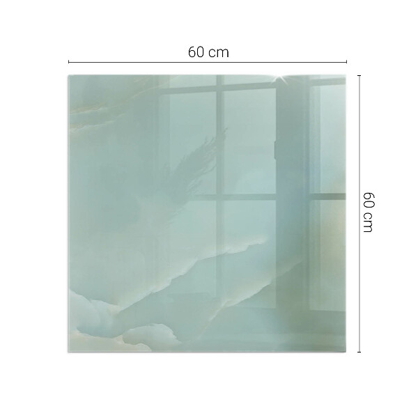 Štvorcová sklenená podložka pod krb Jemný mramorový vzor