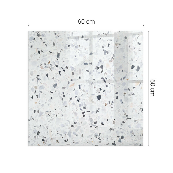 Štvorcová sklenená podložka pod krb Kamenný vzor s časticami