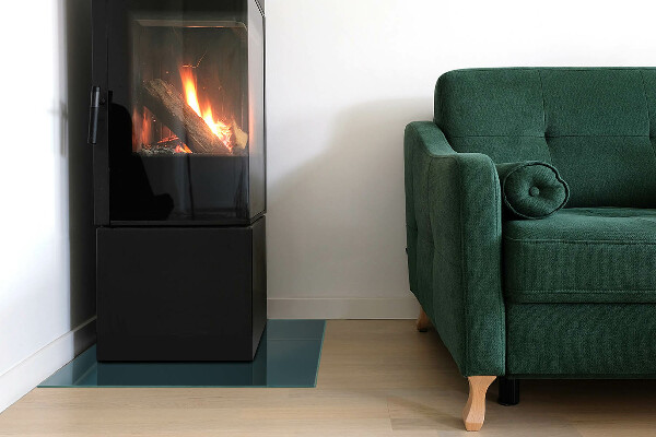 Štvorcová sklenená podložka pod krb Farba mora